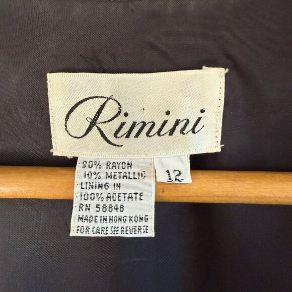 RARE vintage 1980's Rimini peacock Rayon and Metallic wrap top - Picture 8 of 8